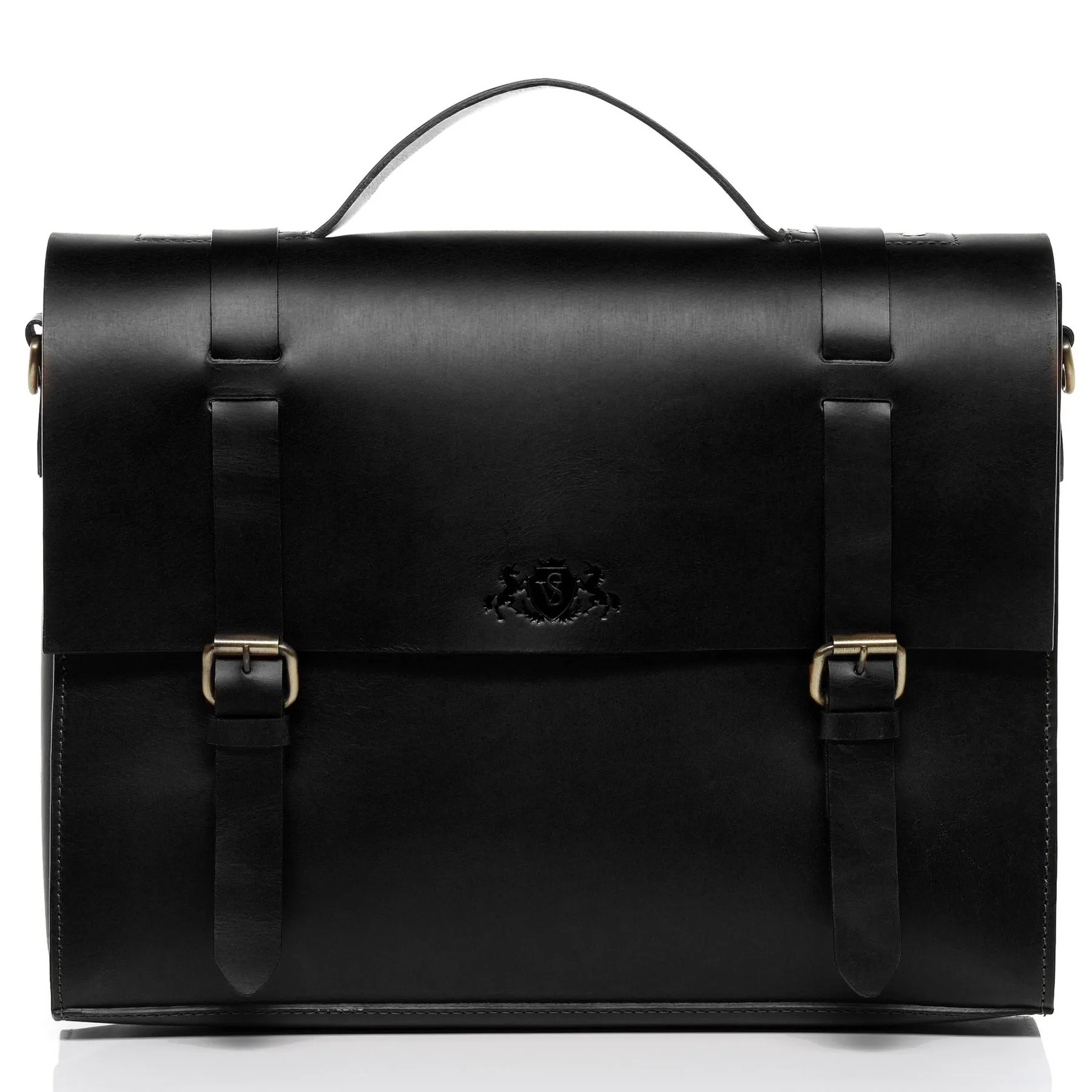 Serviette vélo avex adaptateur KlickFix cuir noir BOSTON-BIKE