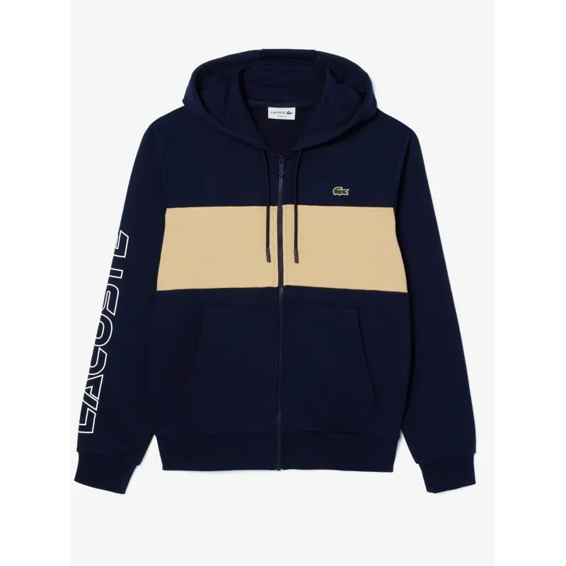 Sweat capuche homme noir Lacoste uni logo