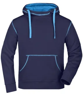 homme sweat shirt capuche JN961 bleu marine cobalt