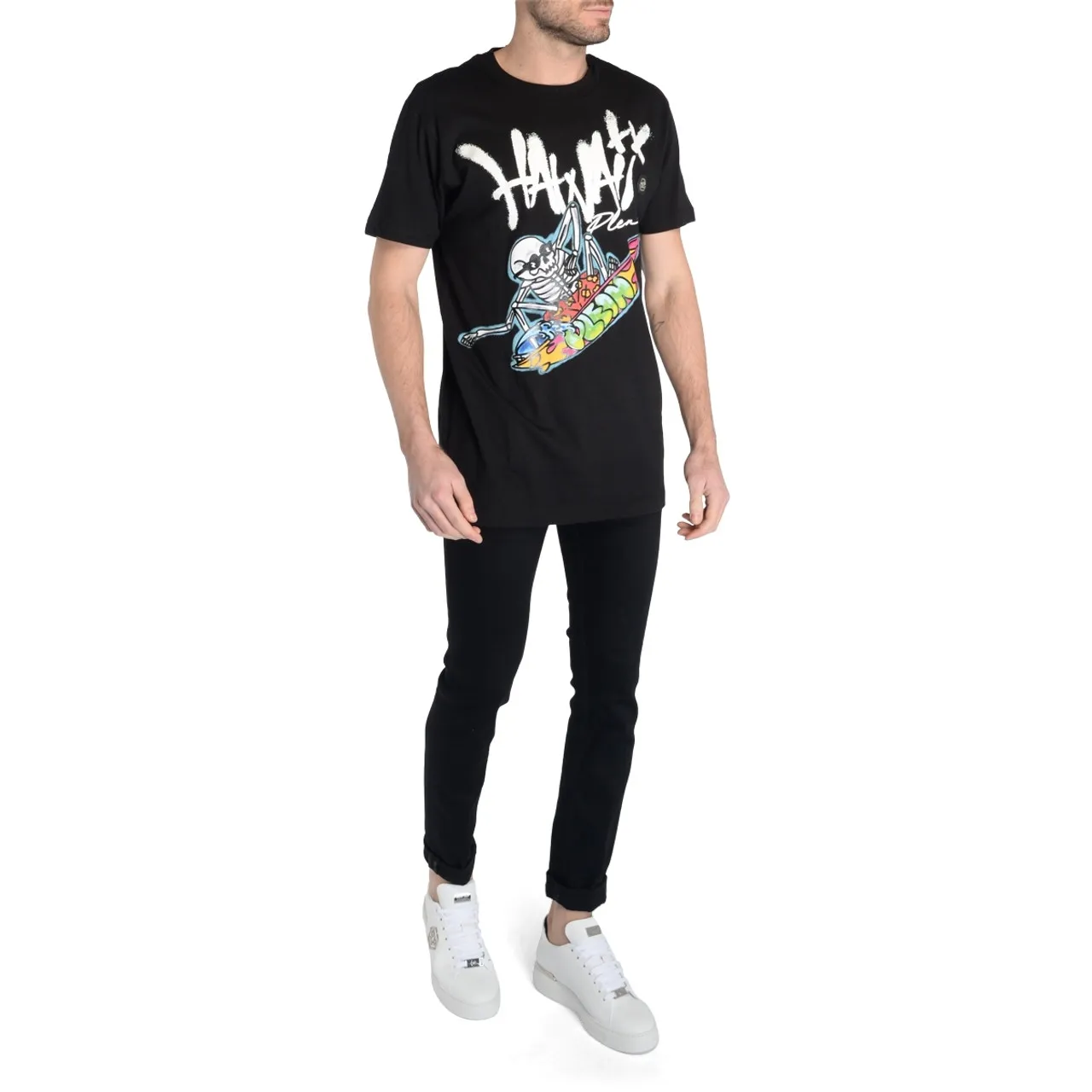 T-Shirt Philipp Plein Hawaï en coton noir