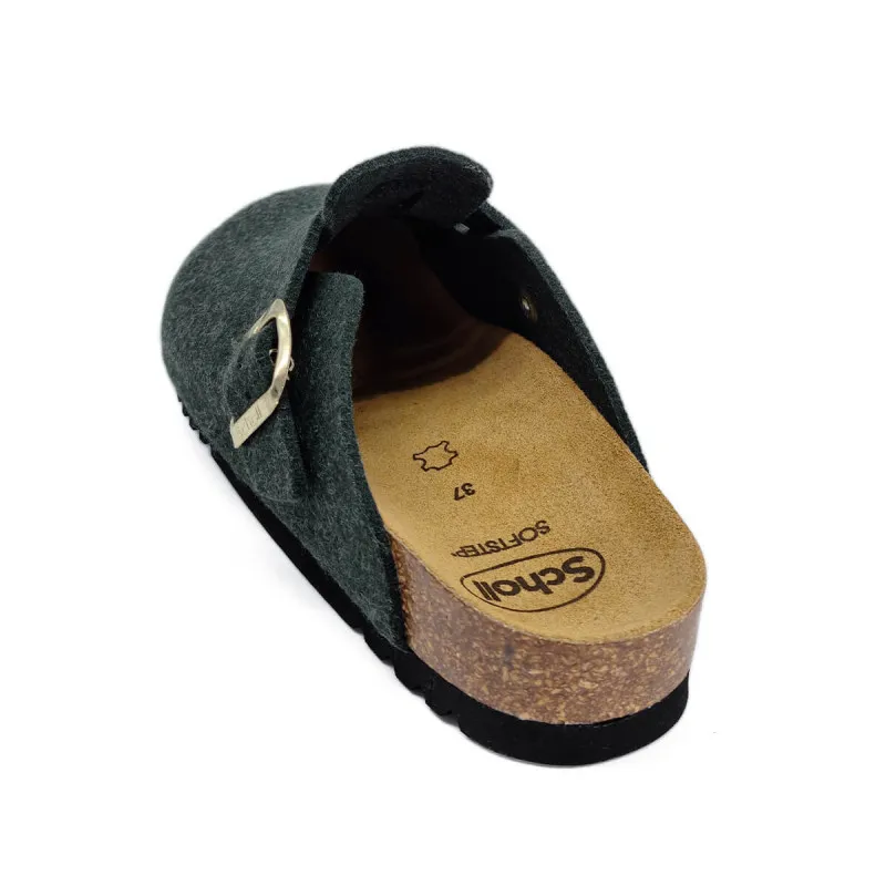 The Scholl green leather and felt FAE clog - Scarpe shoes