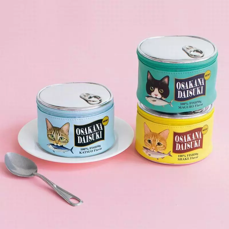Trousse de maquillage ronde chat