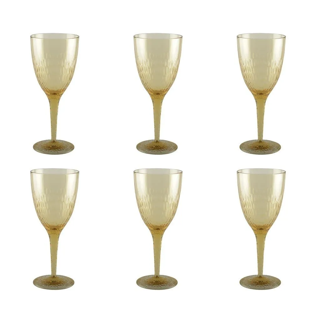 Verres a vin jaune acrylique lot de 6