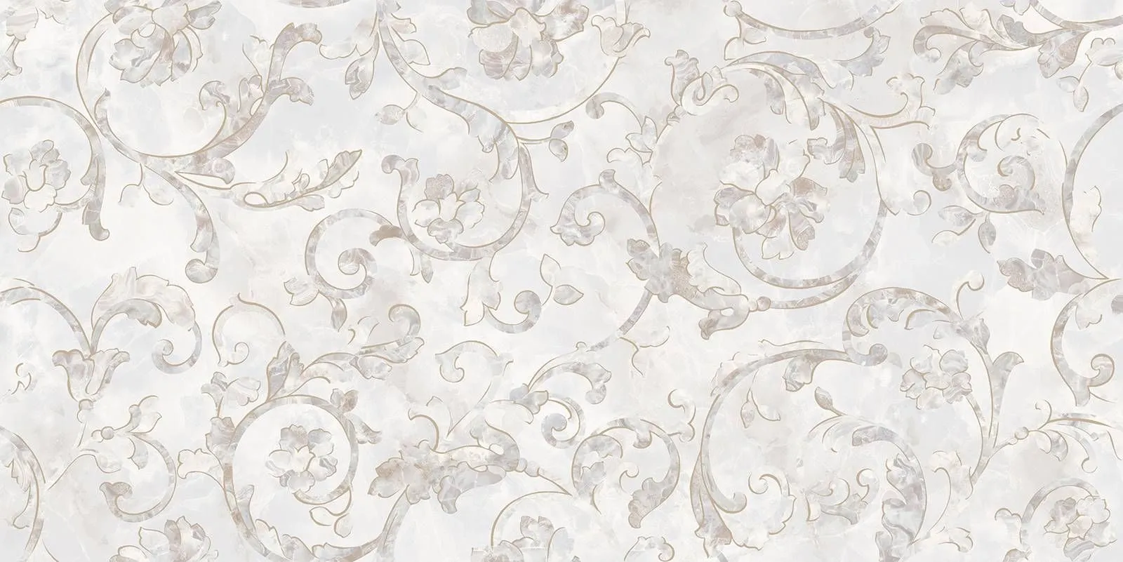 Versace Emote Decor Onice Bianco Floreale 39x78 cm 262550 | Revêtement de mur imitation onyx 
