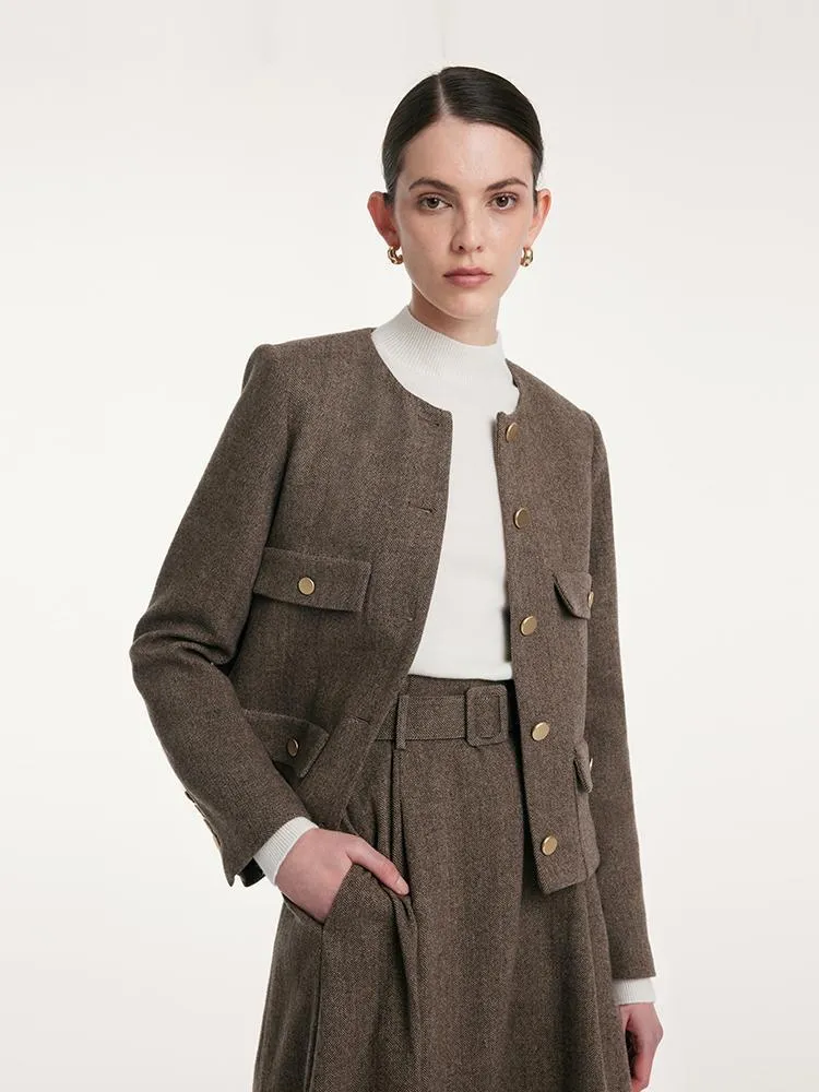 Veste classique en laine lavable pour femme