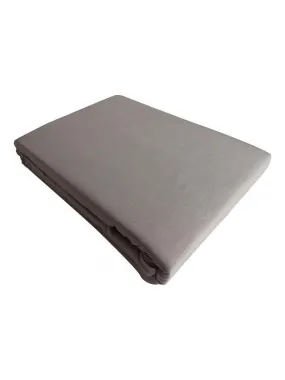 White Cotton Satin Flat Sheet - Grey