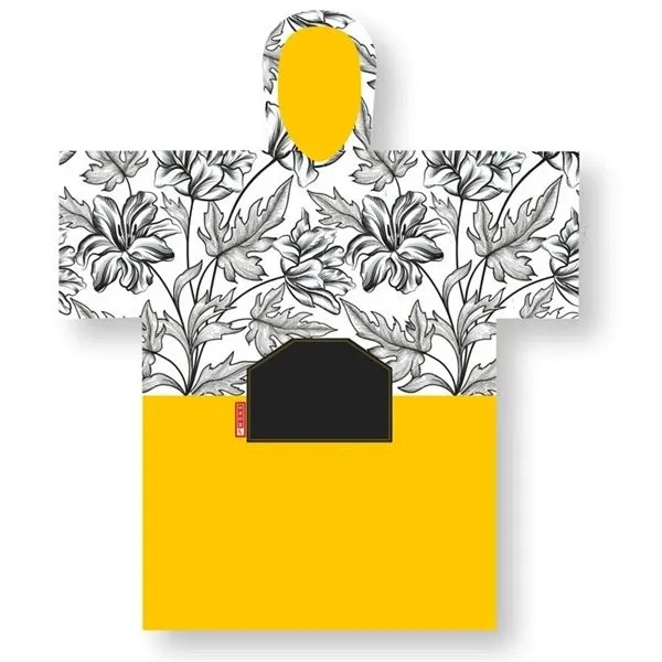 White Yellow Towel Poncho